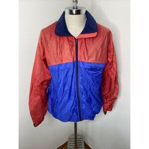 Patagonia Jacket Mens Size Large Blue Red Rain Windbreaker Light Weight Lined